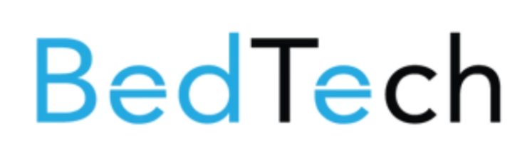 BedTech logo: Modern blend of comfort and technology in blue and black typography.
