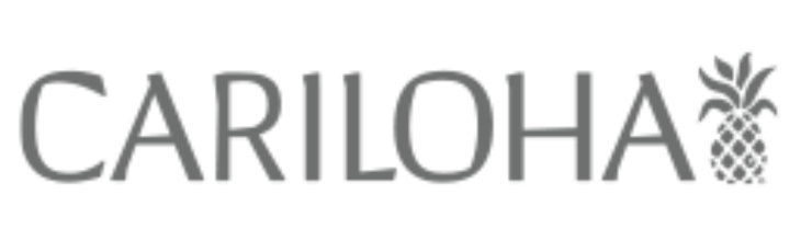 Cariloha logo: modern gray font and pineapple graphic, evoking eco-friendly tropical warmth.