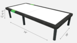 Sleek black-and-white pet bed with adjustable heights and elevated design for modern home decor.