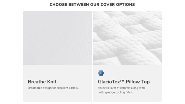 Mattress Covers: Breathe Knit vs. GlacioTex Pillow Top - Compare Airflow and Cooling Comfort.