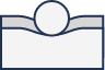 Minimalist design featuring a central circle with wavy line, in soft muted colors.