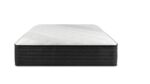 Sleek modern mattress with quilted top and dark ribbed sides for stylish comfort.