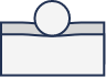 Minimalist ID card template with white rectangle and top circle for customization.