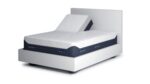 Sleek adjustable bed with modern design, plush mattress, and smart features for ultimate comfort.