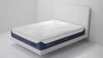 Luxury smart mattress with adjustable firmness, modern design, and floating platform bed.