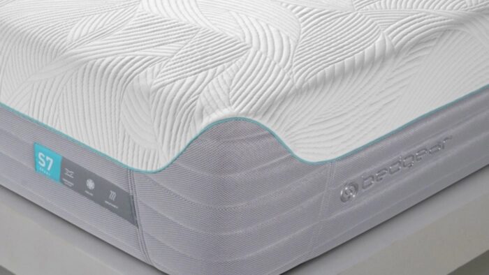 Modern mattress with quilted top, digital controls, sleek design, and advanced sleep technology.