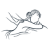 Minimalistic line art of a relaxed person, emphasizing tranquility and mindfulness.
