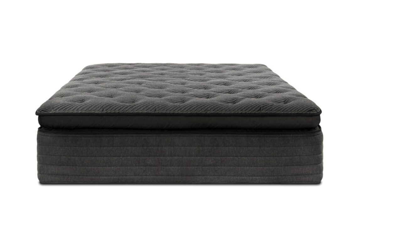 Luxury gray tufted mattress; modern design for comfort and support in stylish bedrooms.