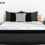 Stylish bedroom with plush bed, wooden headboard, nightstands, and green plant accents.