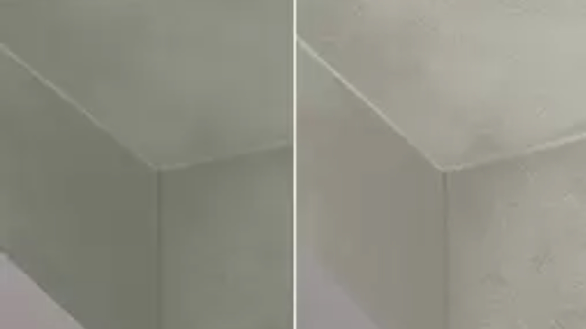Two blocks: smooth & glossy vs. matte & textured greenish-gray designs.