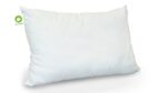 Eco-friendly white pillow with plush comfort and minimalist design, ideal for bedrooms or living spaces.