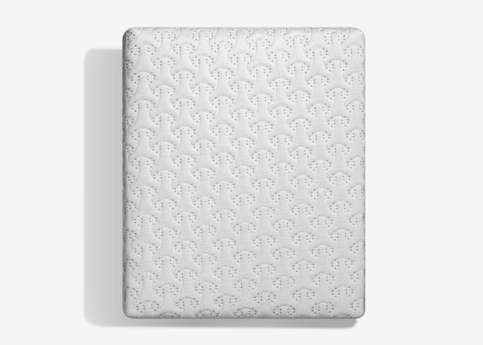 Elegant white mattress with embossed texture, perfect for modern and traditional bedrooms.