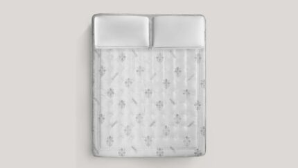 Luxurious tufted mattress with floral patterns, creating an inviting and serene bedroom atmosphere.