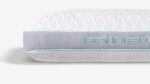 Gemini 2.0 pillow with textured white cover, gray mesh side panel, and light blue branding.
