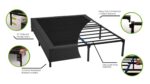 Modern black bed frame with storage, universal brackets, and easy assembly. Durable and stylish.