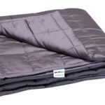 Silky deep purple quilted blanket with luxurious, warm texture and elegant design.