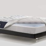 Contemporary luxury mattress with quilted top, hybrid design, and breathable technology.