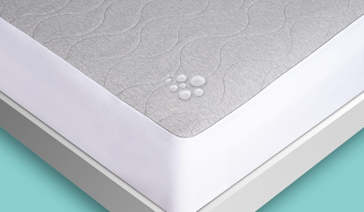 Comfortable grey mattress with wavy pattern, white border, and water-resistant design for modern bedrooms.