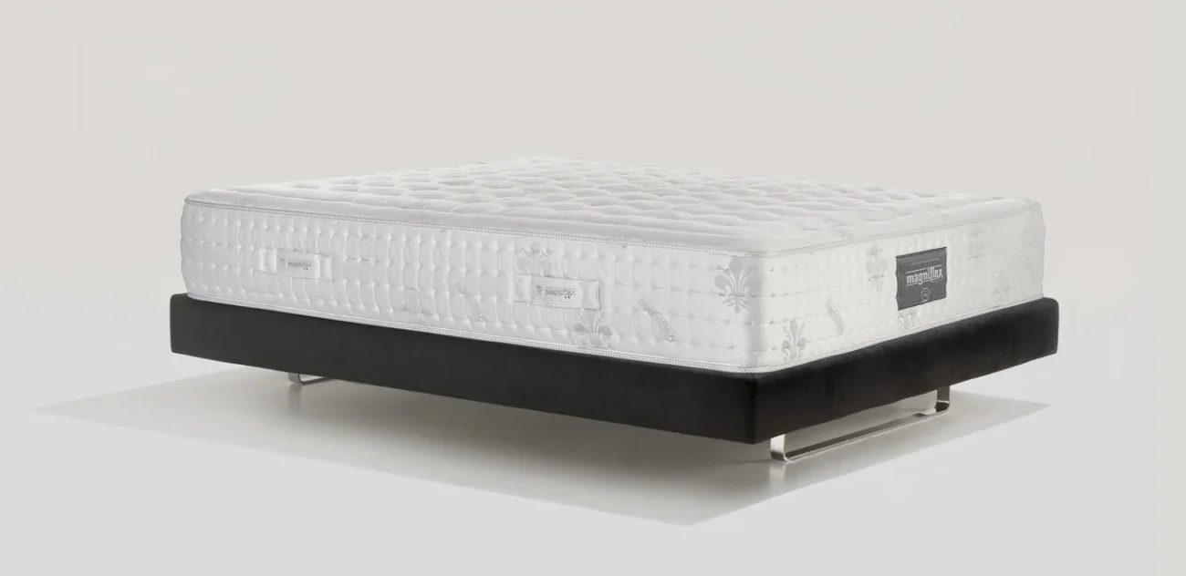 Modern plush mattress on sleek frame, offering comfort and elegance for contemporary bedrooms.