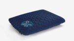 Dark blue quilted pillow with night ice 0.0 logo on white background, suggesting cooling features.