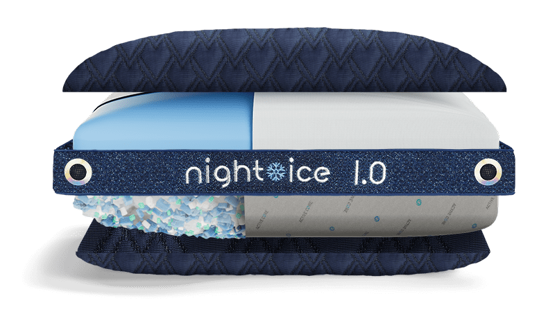 NightIce 1.0 sleep aid with cooling layers and adjustable, breathable design for enhanced comfort.