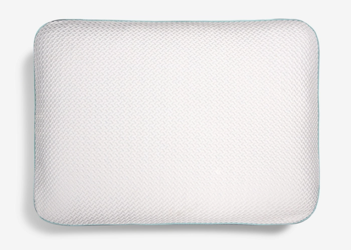 White breathable textured pillow with subtle pattern for versatile comfort and support.