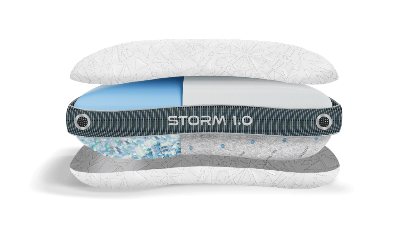 STORM 1.0 cushion: modern design, breathable top, supportive mid-layer, premium comfort, sleek style.