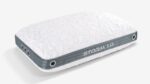 High-tech Storm 1.0 pillow with geometric design, tech ports, and sleek aesthetics for improved sleep.