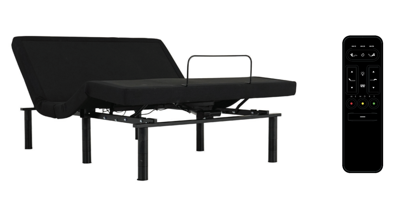 Sleek adjustable bed frame with remote for optimal comfort and modern bedroom decor.