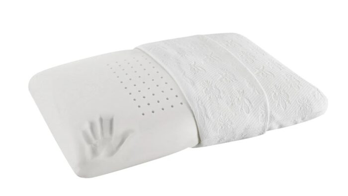Ergonomic memory foam pillow with contoured design for superior neck support and comfort.