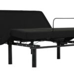 Modern adjustable bed frame in matte black for personalized comfort and sleek bedroom design.